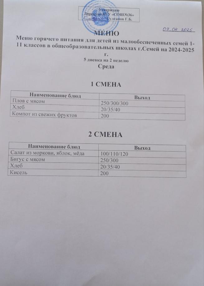 Ас мәзірі