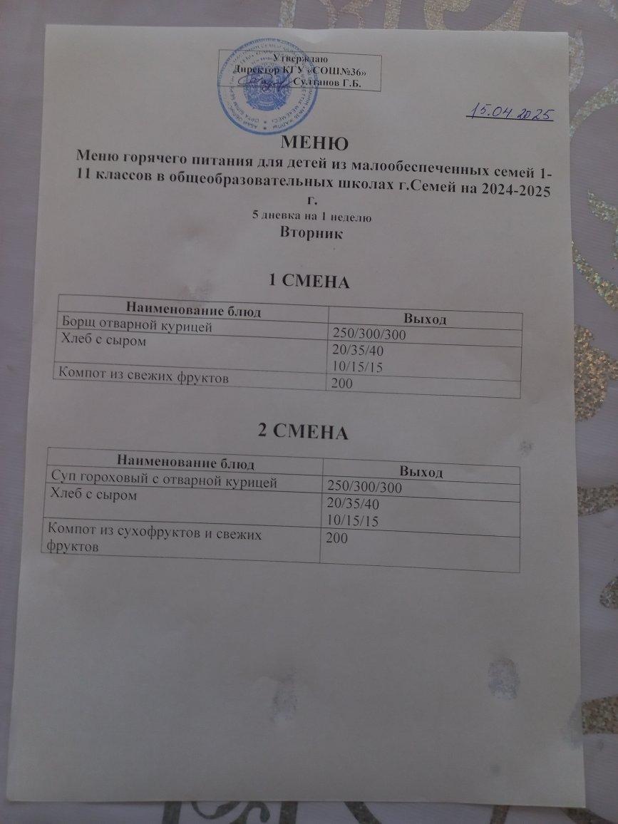 Ас мәзірі