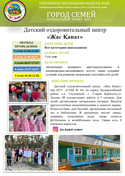 Детский оздоровительный центр  «Жас Қанат»